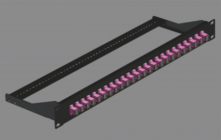 với SC Simplex - Bảng phân phối 1RU được tải với bộ chuyển đổi SC Simplex (24 sợi)